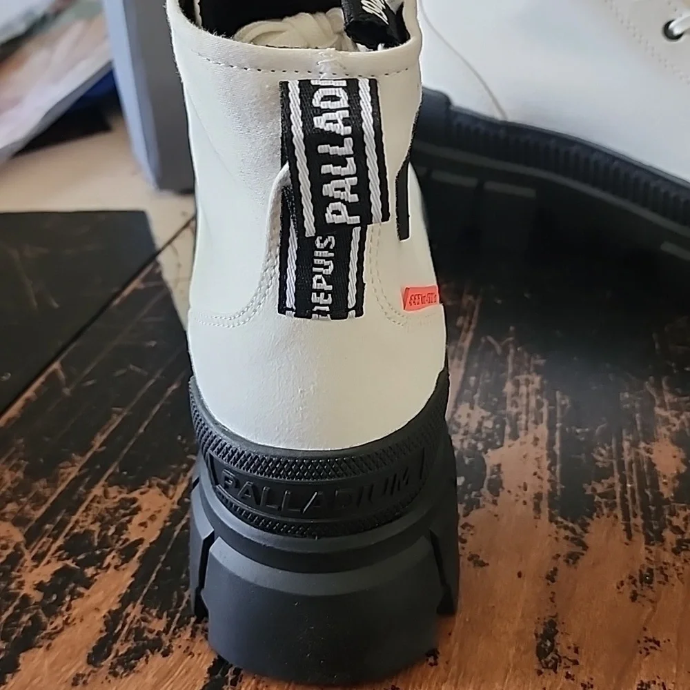 Palladium Revolt HI TX Womens White Chunky Platform Boots New!